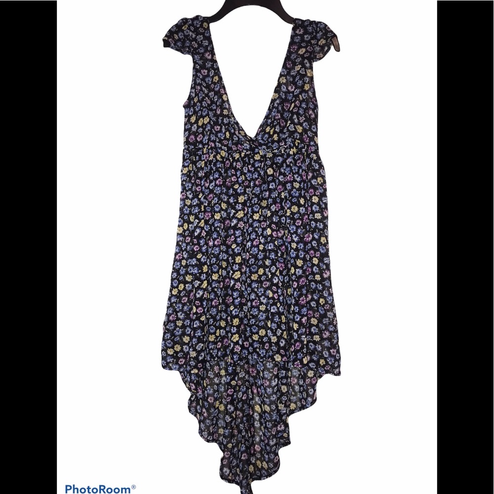 D-Signed Floral Sheer hi low dress size S